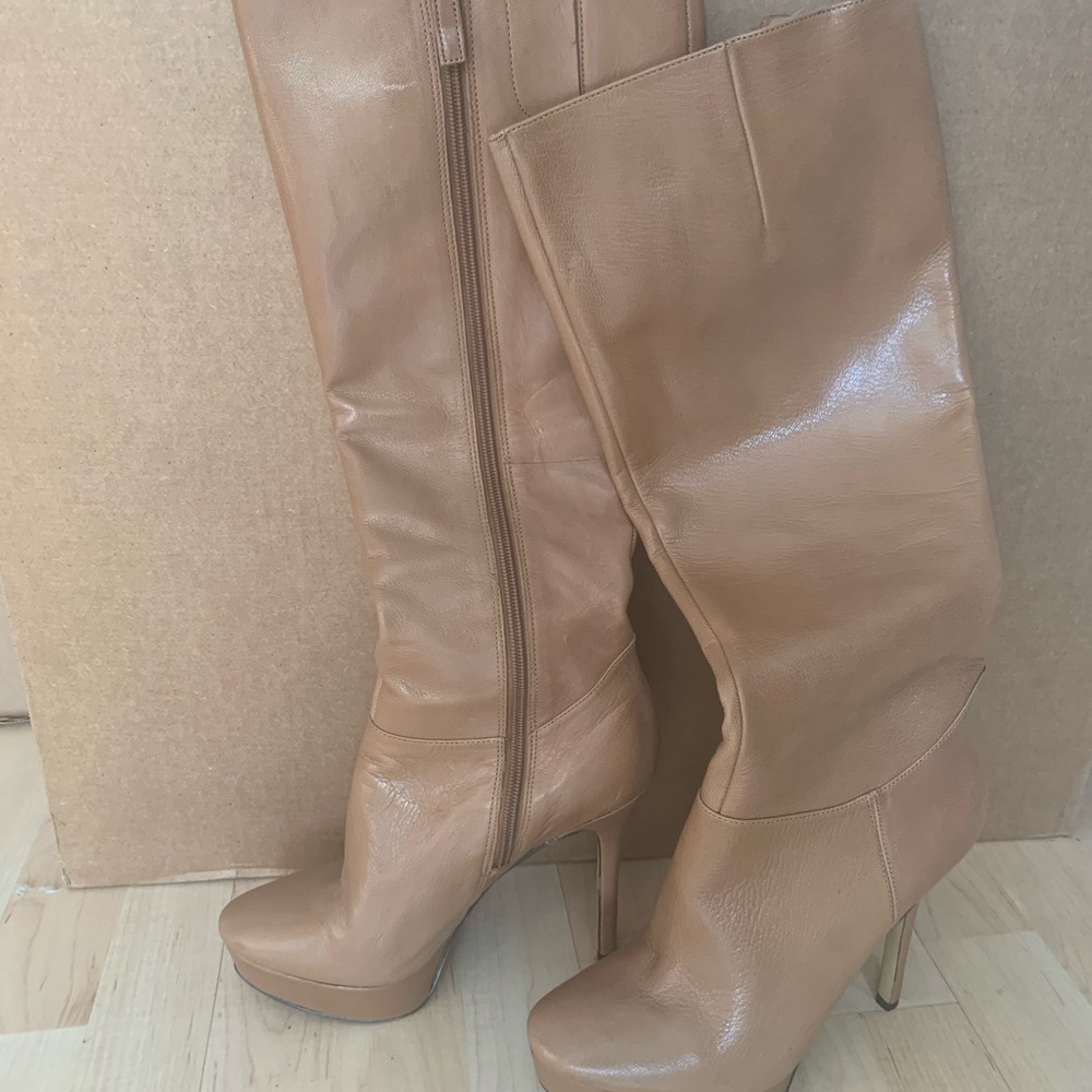 Tan Nine West boots knee high size 8